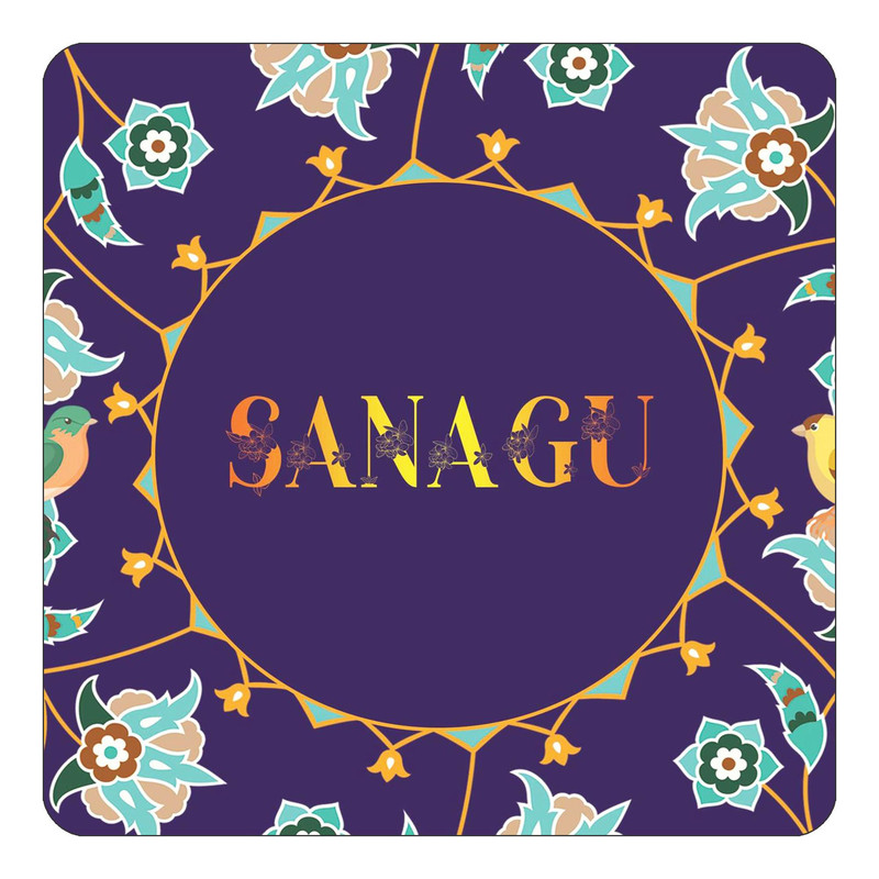 مگنت یخچالی چیتوکالا طرح اسم ثناگو sanagu مدل گل و بلبل کد mg17534