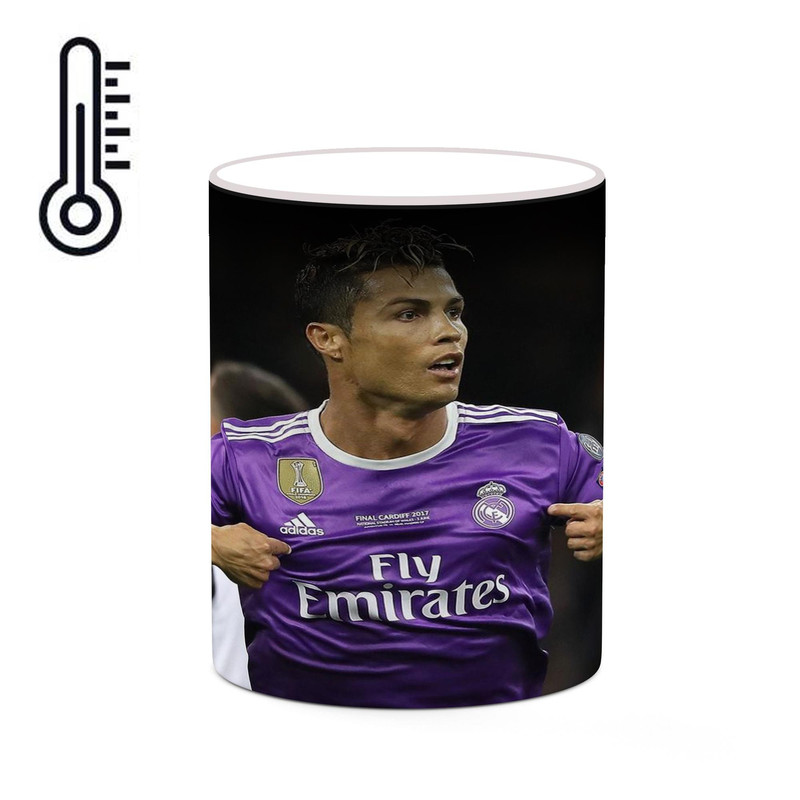 ماگ ( جعبه کادویی رایگان)  حرارتی چیتوکالا طرح Ronaldo رونالدو مدل mgh43145