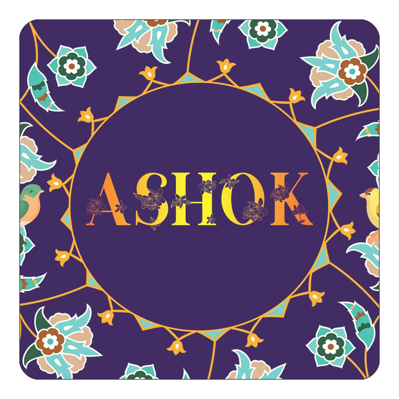 مگنت چیتوکالا طرح اسم آشوک ashok مدل گل و بلبل کد mg11773