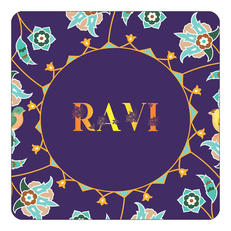 مگنت چیتوکالا طرح اسم راوی ravi مدل گل و بلبل کد mg17081