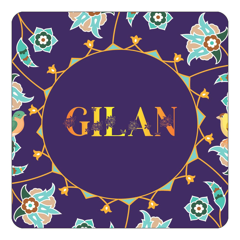 مگنت چیتوکالا طرح اسم گیلان gilan مدل گل و بلبل کد mg13523