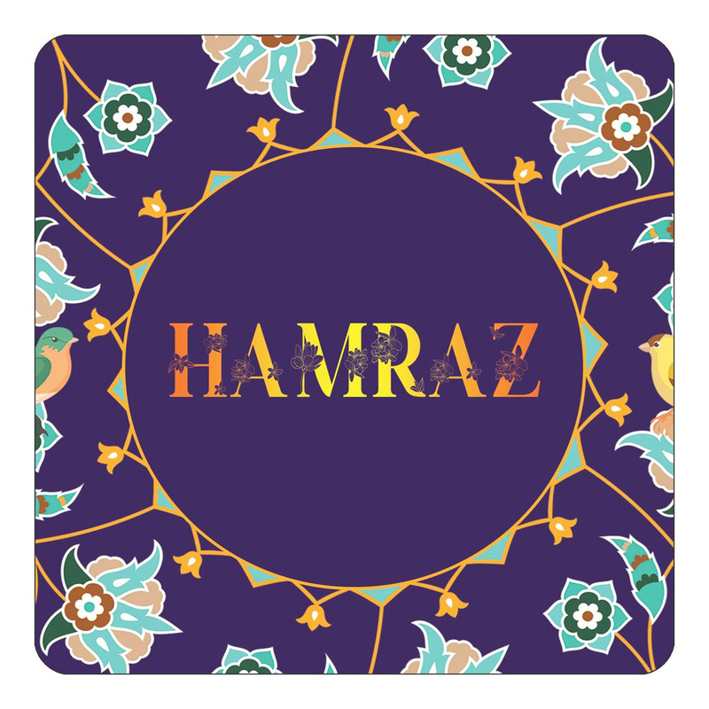 مگنت چیتوکالا طرح اسم همراز hamraz مدل گل و بلبل کد mg13835