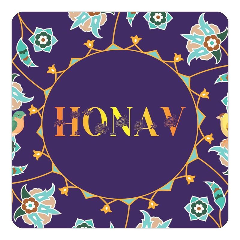 مگنت چیتوکالا طرح اسم هناو honav مدل گل و بلبل کد mg14052