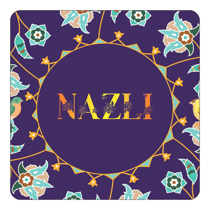 مگنت چیتوکالا طرح اسم نازلی nazli مدل گل و بلبل کد mg16294