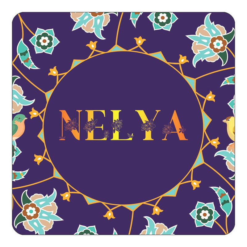 مگنت چیتوکالا طرح اسم نلیا nelya مدل گل و بلبل کد mg16336