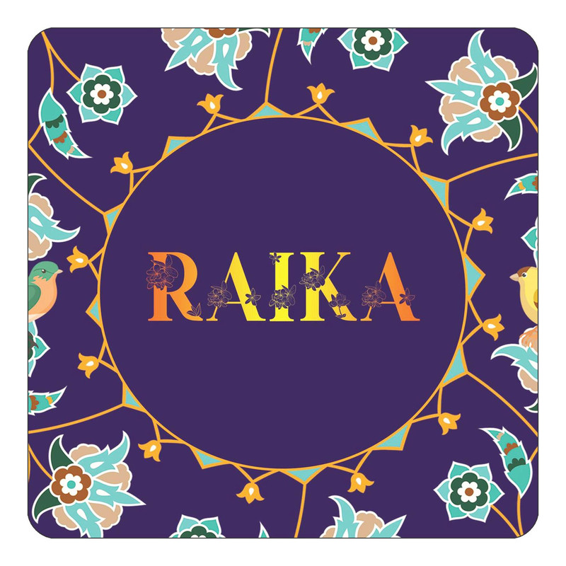 مگنت چیتوکالا طرح اسم رائیکا raika مدل گل و بلبل کد mg16988