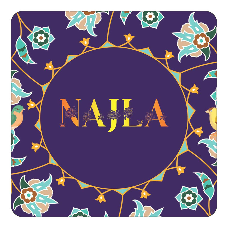 مگنت یخچالی چیتوکالا طرح اسم نجلا najla مدل گل و بلبل کد mg16114
