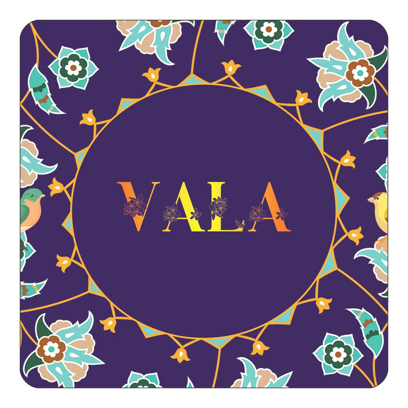 مگنت یخچالی چیتوکالا طرح اسم والا vala مدل گل و بلبل کد mg18663