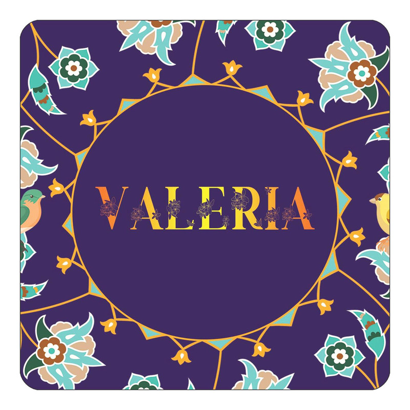 مگنت یخچالی چیتوکالا طرح اسم والریا valeria مدل گل و بلبل کد mg18671