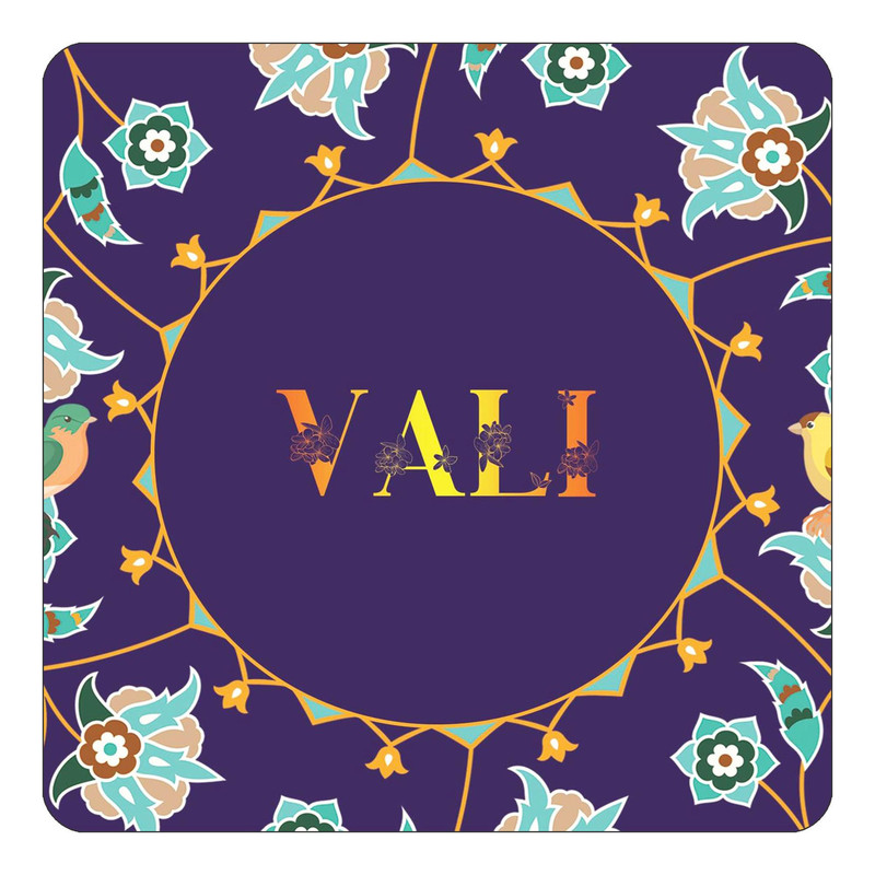 مگنت یخچالی چیتوکالا طرح اسم والی vali مدل گل و بلبل کد mg18673