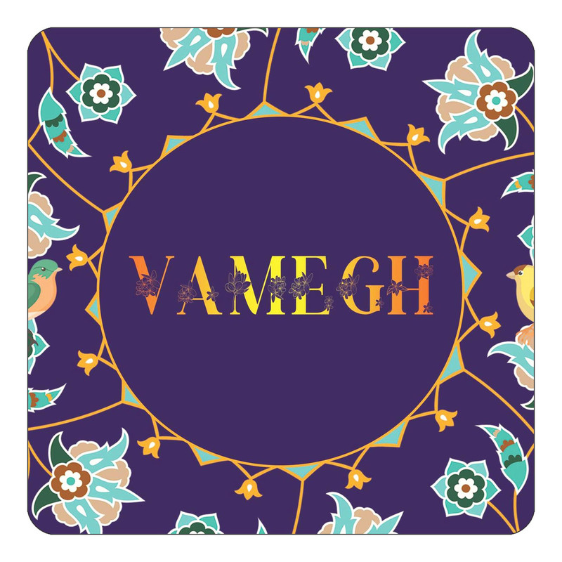 مگنت یخچالی چیتوکالا طرح اسم وامق vamegh مدل گل و بلبل کد mg18678