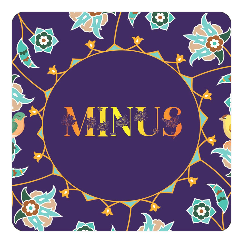 مگنت یخچالی چیتوکالا طرح اسم مینوس minus مدل گل و بلبل کد mg15472