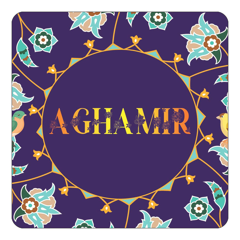 مگنت یخچالی چیتوکالا طرح اسم آغامیر aghamir مدل گل و بلبل کد mg10900