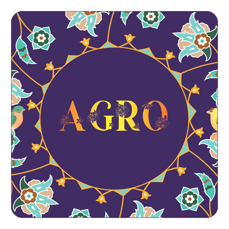 مگنت یخچالی چیتوکالا طرح اسم ئاگرو agro مدل گل و بلبل کد mg10914