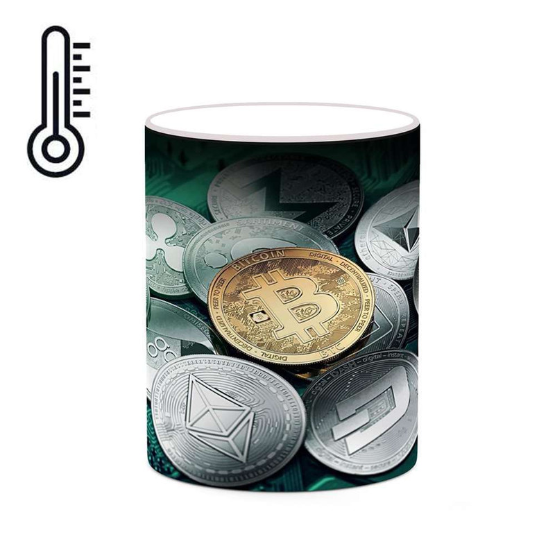 ماگ ( جعبه کادویی رایگان)  حرارتی چیتوکالا مدل کریپتو کارنسی و ارزهای دیجیتال کد mgh23886