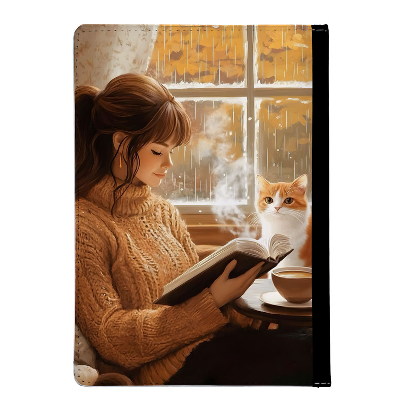 کلاسور مدل دختر کتابخوان و گربه کد nc535