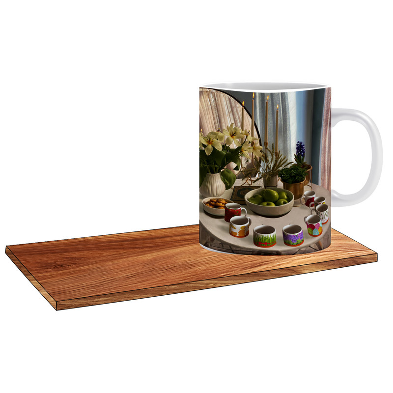 ماگ ( جعبه کادویی رایگان)   طرح هفت سین کد 383