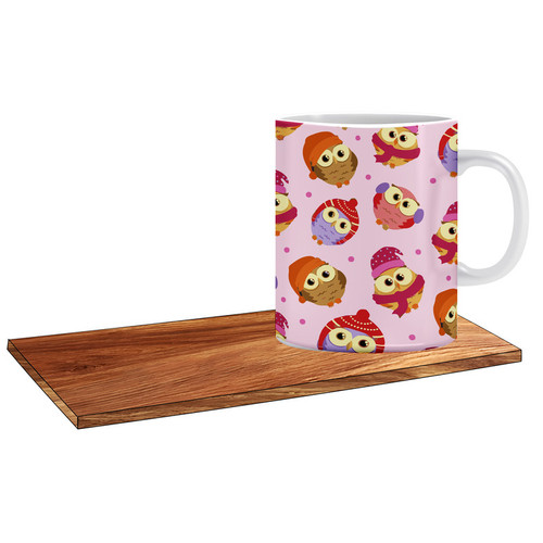 ماگ ( جعبه کادویی رایگان) طرح فانتزی جغدها کد 261