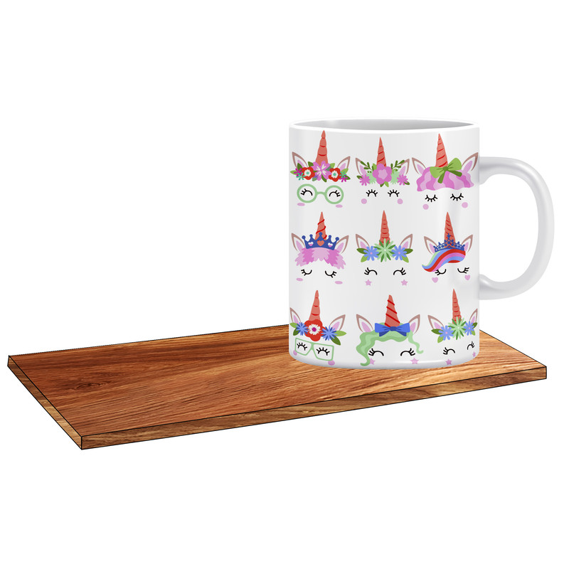 ماگ ( جعبه کادویی رایگان)   طرح دخترانه اسب تک شاخ کد 356