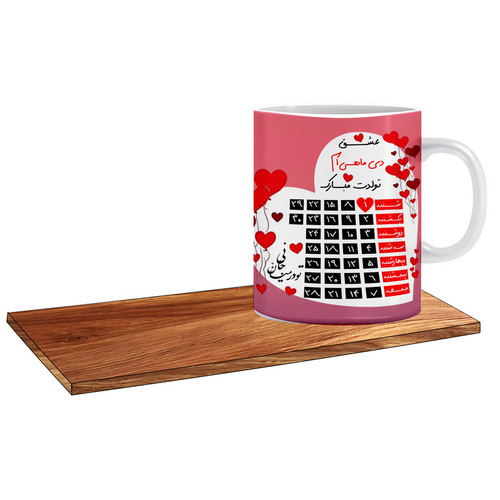 ماگ ( جعبه کادویی رایگان) طرح هدیه برای تولد همسر متولد یکم دی