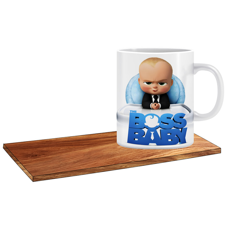 ماگ ( جعبه کادویی رایگان)   طرح پسرانه بچه رئیس کد 334