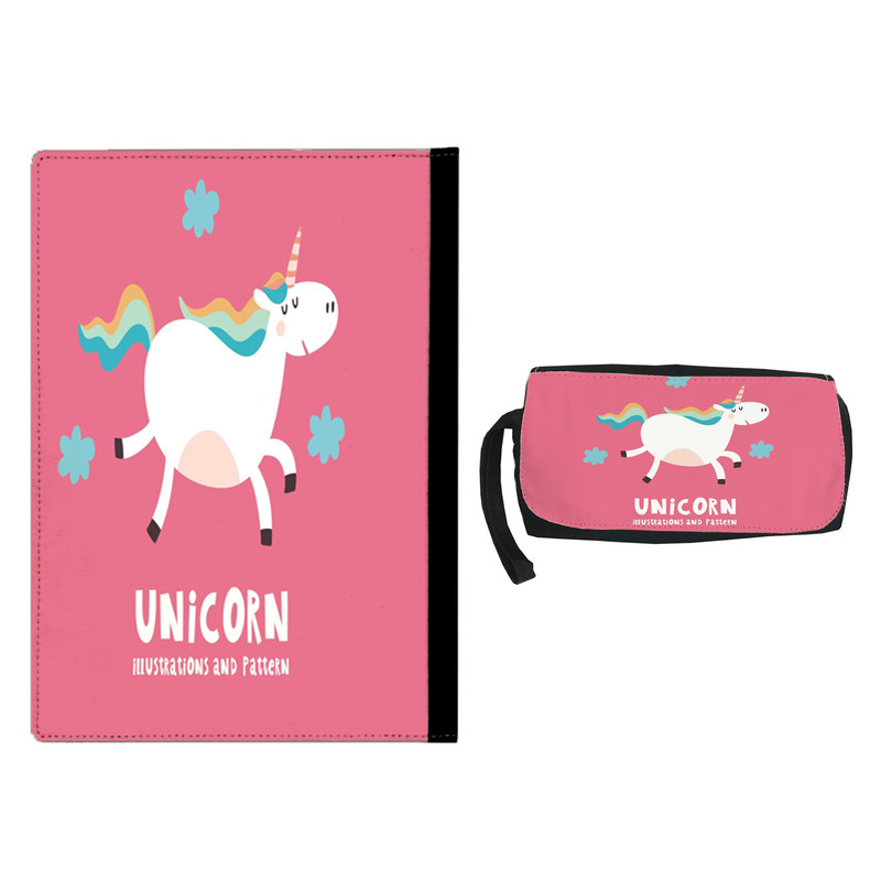 کلاسور طرح یونیکورن کد su10 به همراه جامدادی