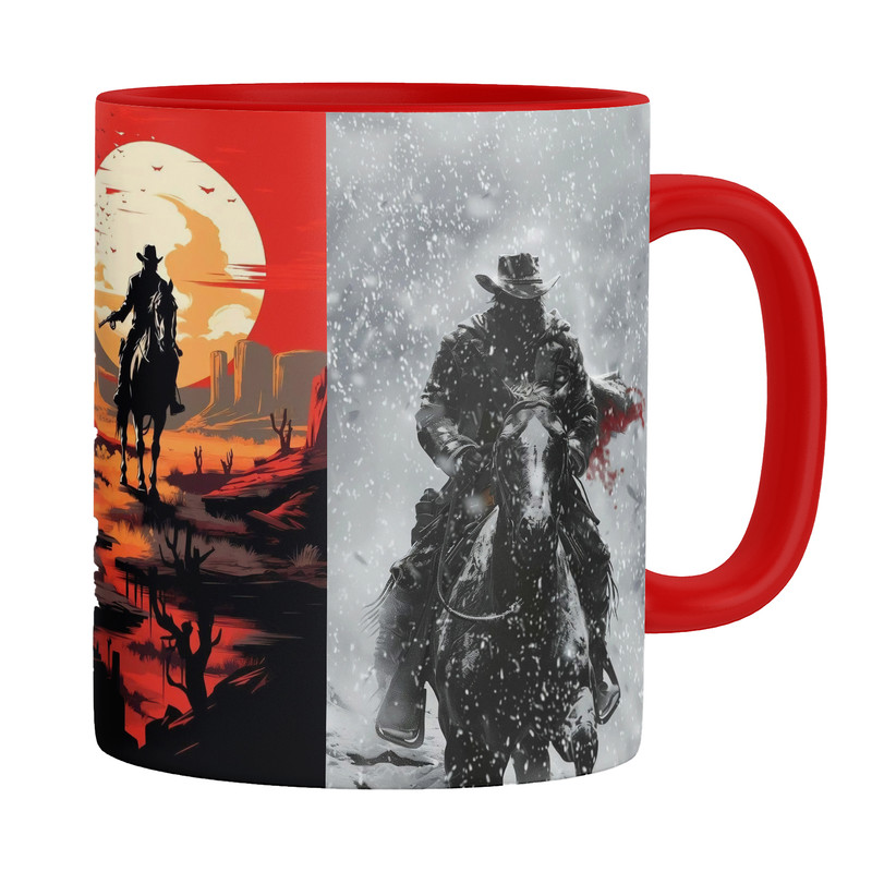 ماگ ( جعبه کادویی رایگان)  چیتوکالامدل Red Dead Redemption دسته رنگی کد 9154