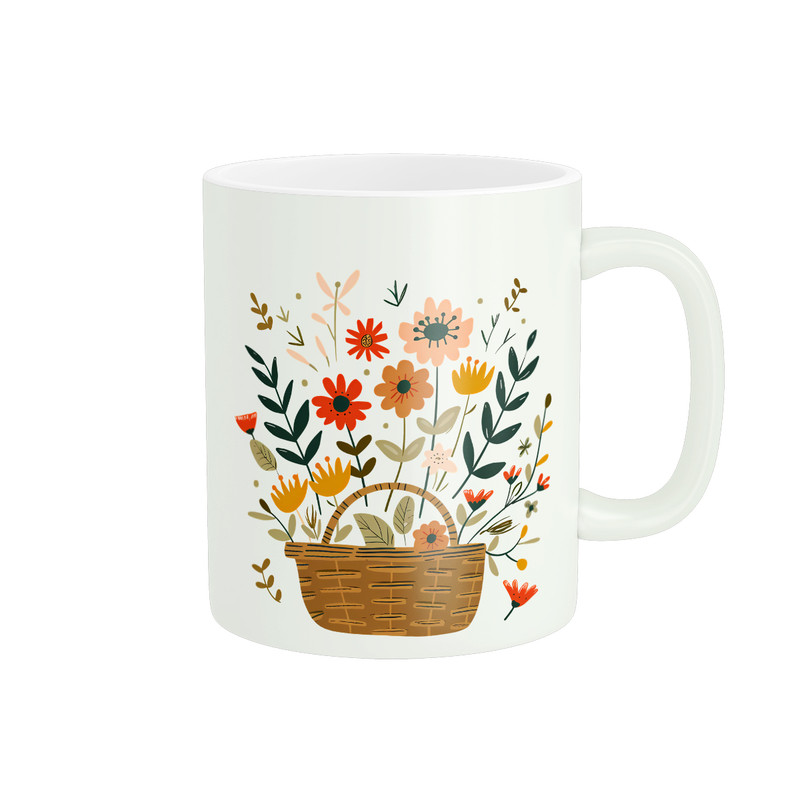ماگ ( جعبه کادویی رایگان)  چیتوکالاطرح سبد گل کد 062