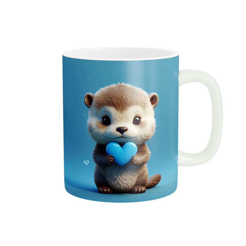 ماگ ( جعبه کادویی رایگان)  چیتوکالازیگورات مدل سنجاب و قلب کد 637