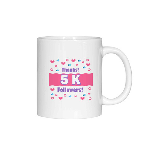 ماگ ( جعبه کادویی رایگان) چیتوکالاژالینو طرح 5K Followers کد 001